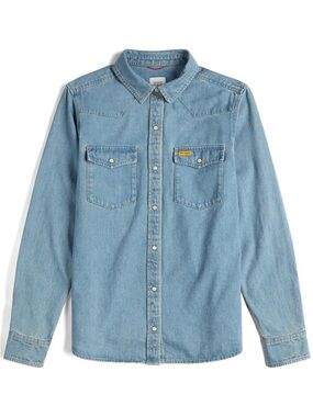 Topo Designs Western Denim Long Sleeve Button Down Shirt